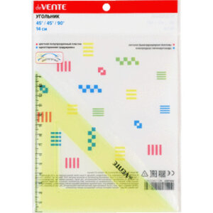 Угольник 45°/14см полупрозр салатовый пласт shatterproof в блистер уп 5097001