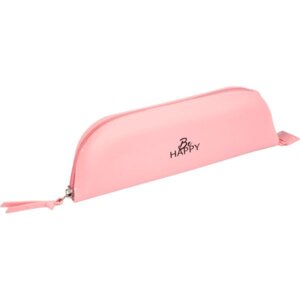 Пенал 1 секц 21x7,5x3,5см Be Happy треугольный силиконовый на молнии Розовый 7026210