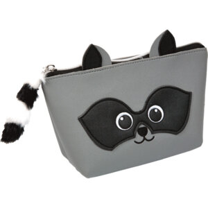 Пенал косметичка Raccoon 21x12x7см мат искусств кожа на молнии Серый 7026202