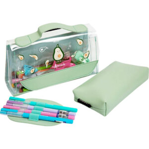 Пенал 2 в 1 21x12x5,5см Avocado прямоугол ПВХ с рис мат 7025261