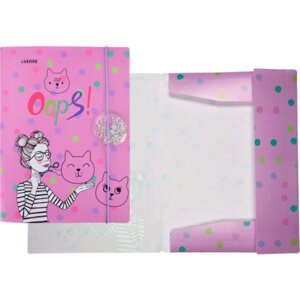 Папка на резинке A4 Oops 320x235мм 400мкм декор с конфетти вертикал 3070206