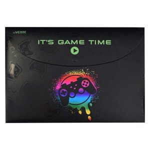 Папка конверт на кнопке A4 It's Game Time 320x230мм 300мкм тисн голографич 3079261
