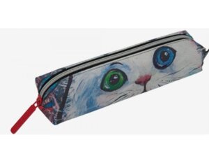 Пенал 1 секц 21x4x4см White Cat прямоугол на молнии фактурная иск кожа 7025269