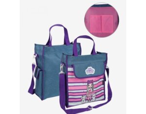 Сумка для допол занятий A4+ Pet Shop 36x31x13см текстиль и джинсовая ткань 7041210