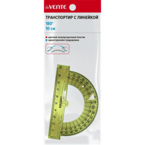Транспортир с линейкой 180°/10см полупрозр Салатовый 5095000