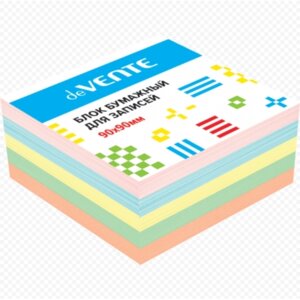 Блок для записей 60x50x40мм цв проклеен офсет 5 пастель цв 2012207