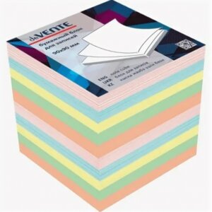 Блок для записей 60x50x40мм цв проклеен 5 пастель цв 2012208