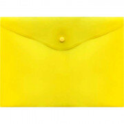 Папка конверт на кнопке A4 325x235мм 150мкм полупрозр Желтая 3071052