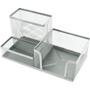 Подставка для канц принадлежностей 3 секции 20x10x10см сетчатая металл 4104014