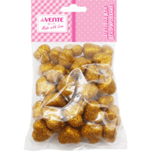 Заготовка для декора 20шт 30мм Сердце Glitter из пенополистирола Золотой 8003020