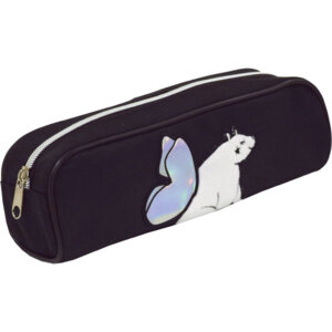 Пенал 1 секц 22,5x8x6,5см овальный Polar Bear бархатная ткань аппл иск кожа 7023214