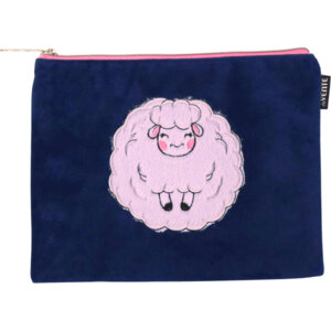 Папка для тетр на молнии A5 24,5x20x1см Fluffy Sheep бархат ткань аппл 8053275