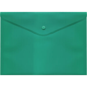 Папка конверт на кнопке A4 330x240мм 180мкм непрозр Зеленая 3071412