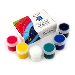 Краски акриловые 6цв по 20мл 120мл DecArt по стеклу и керамике /29-6.2 8079631