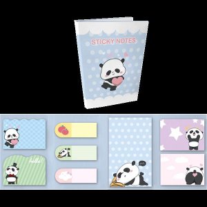 Бумага для заметок с клеевым краем Panda on the blue 20x56мм 40x56мм и 56x90мм 8x20л 2010130