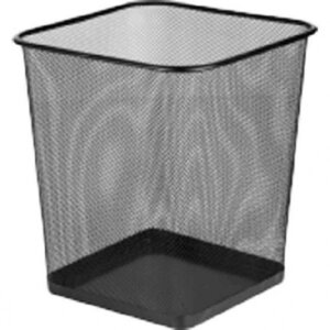 Корзина для бума 27x20x30,5см квадратная сетчатая металл Черная 4106000