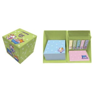 Куб органайзер настольный сборный Из жизни котиков с отд для ручек и блоков для записи 4102217