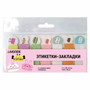 Набор закладок самокл 65x18мм 7x20л Macaron animals бумажные офсет 2011208