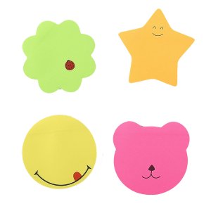 Бумага для заметок с клеевым краем 70x70мм 50л Funny notes офсет 75г/м² неон с рис 2010009