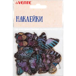 Набор наклеек для творчества от 6x6см до 2x4см Violet butterflies ПВХ 8002233