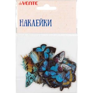 Набор наклеек для творчества от 6x6см до 2x4см Blue butterflies ПВХ 8002231
