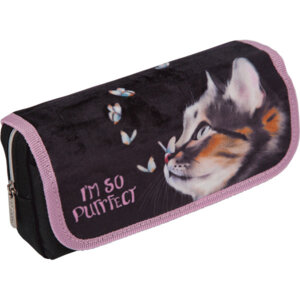 Пенал 2 отд 20,5x9,5x7см Purrfect прямоугольный наруж карм на молнии 7020312