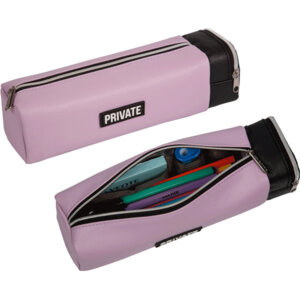 Пенал 1 отд 23x6x6см Private прямоугольный мат иск кожа торцевой карм на молнии сиреневый 7025358