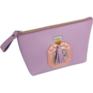 Пенал косметичка 21x12x7см Eau de Perfume мат иск кожа на молнии с бегунком петлей 7026312