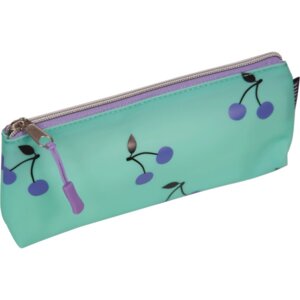 Пенал Mint Cherry 21x8x3,5см треугольный на молнии силикон 7026371