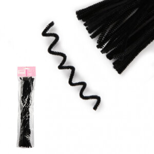 Проволока пушистая Шенил для творч 0,6x30 см, 30 шт, цвет черный 8000069