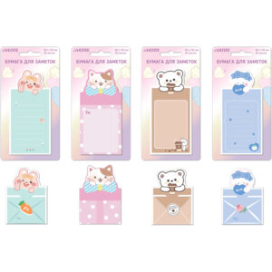 Бумага для заметок конверт Весёлые звери 56x123мм 20л офсет 80 г/м²  2010216