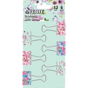 Зажим для бумаг Flowers металл 32 мм асс 4131202