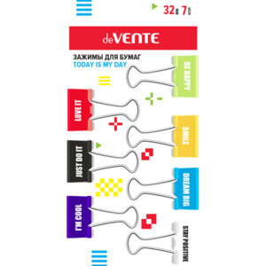 Зажим для бумаг Today is my day  металл 32 мм толщина скрепления до 13,5 мм 4131203