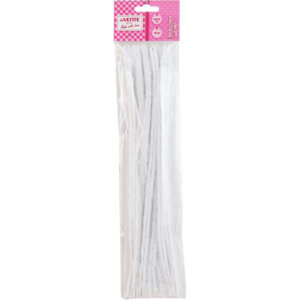 Проволока пушистая Шенил для творчества 0,9x30см 10шт Белый 8000071