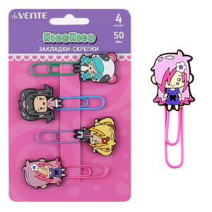 Набор закладок-скрепок "deVENTE. NicoNico металл овальные цв 50 мм с элементами декора 8065322