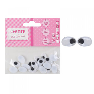 Глазки декоративные овальные пластиковые размер 15x10 мм 20шт 8001806