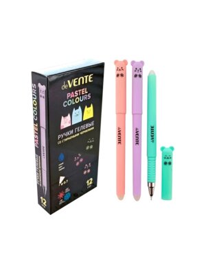 Ручка гелевая 0,7мм стираемая Kitty Soft Touch 3диз 5051320