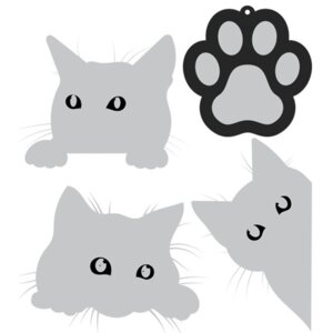 Наклейки световозвращающие Kitten 4шт размер листа 110x130мм 9083215