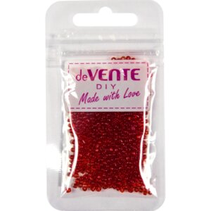 Бисер 2мм 10г Glass Красный круглый прозрачный стеклянный 8001373