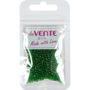 Бисер 2мм 10г Glass Зеленый круглый прозрачный стеклянный 8001374