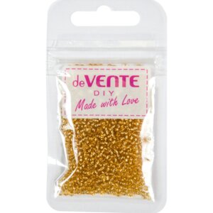 Бисер 2мм 10г Золотистый круглый металлизированный стеклянный 8001351