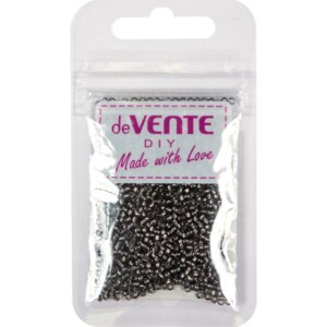 Бисер 2мм 10г Серый круглый металлизированный стеклянный 8001359