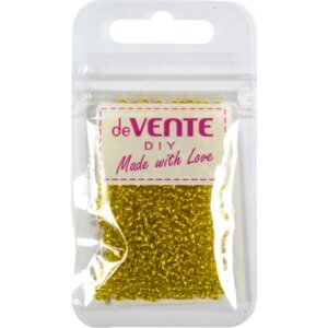 Бисер 2мм 10г Желтый круглый металлизированный стеклянный 8001355