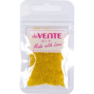Бисер 2мм 10г Glass Желтый круглый прозрачный стеклянный 8001375