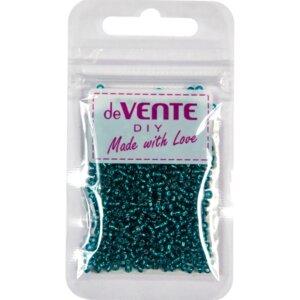 Бисер 2мм 10г Бирюзовый круглый металлизированный стеклянный 8001358