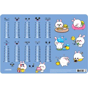 Накладка на стол Таблица умножения 43x29см пластик 500мкм 8061305