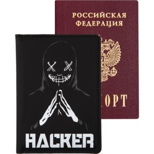 Обложка для паспорта Hacker 10x14см иск кожа поролон 1030453