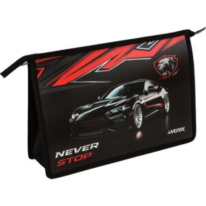 Папка для тетрадей на молнии A4 Never Stop 330x230x100мм с текстильным расшир 8056410