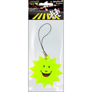 Подвес виниловый Солнце 50x50мм световозвращающий желтый 9082906