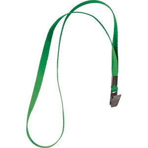Лента для бейджа текстильная 40см с металл клипом зеленая 4010702